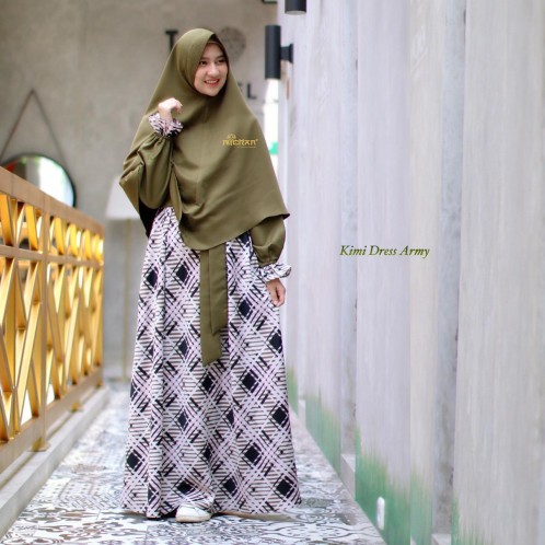 Gamis syari gamis michan hijab Kimi Dress Michan ARMY