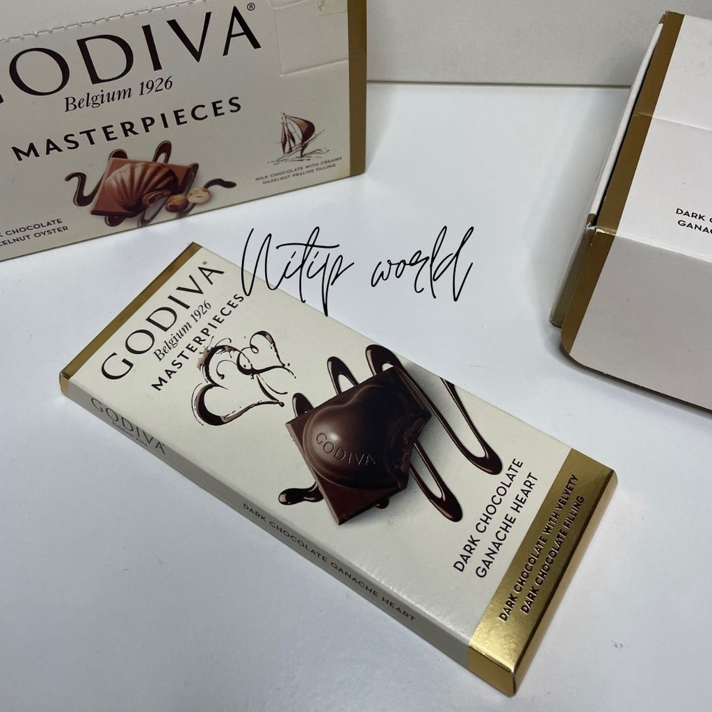 godiva masterpieces dark chocolate ganache heart belgium 86gr