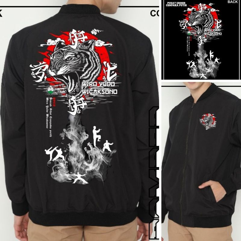 Jaket Bomber Cempaka Putih | Jaket Bomber CP Harimau Putih