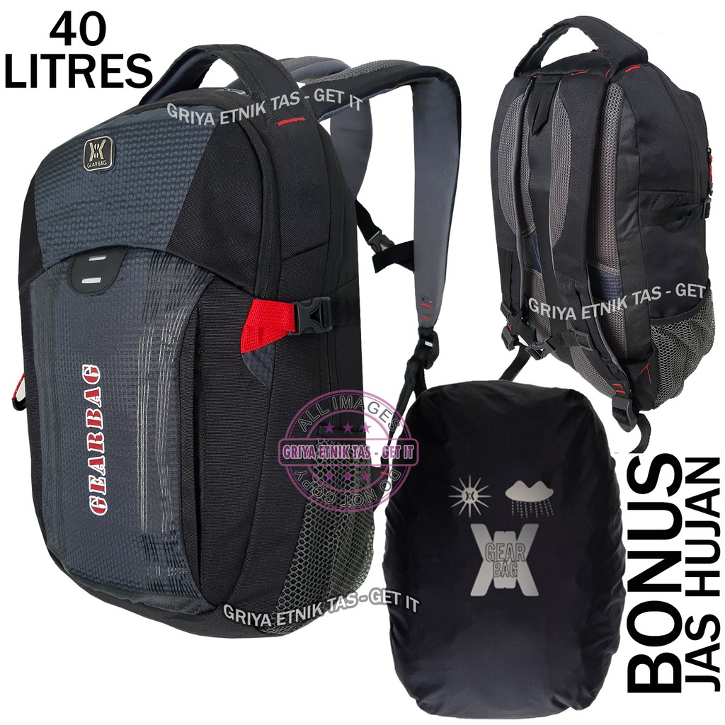 Tas Ransel Pria 40 Liter BONUS RAIN COVER Tas Gendong Punggung Sekolah Cowok Demon Slayer