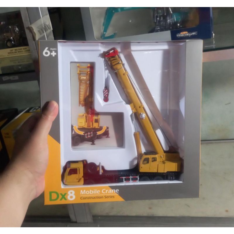 diecast miniatur alat berat mobile crane telescopic