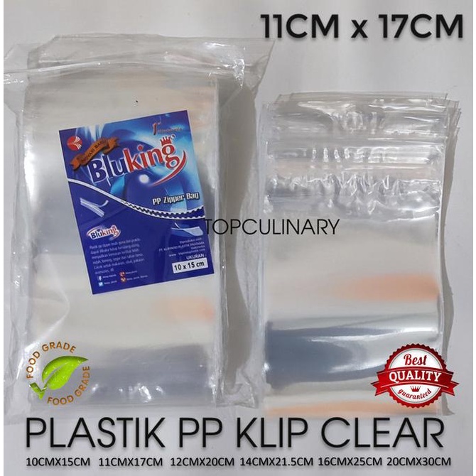 PLASTIK KLIP PP ZIPLOCK BENING 11X17 BLUKING