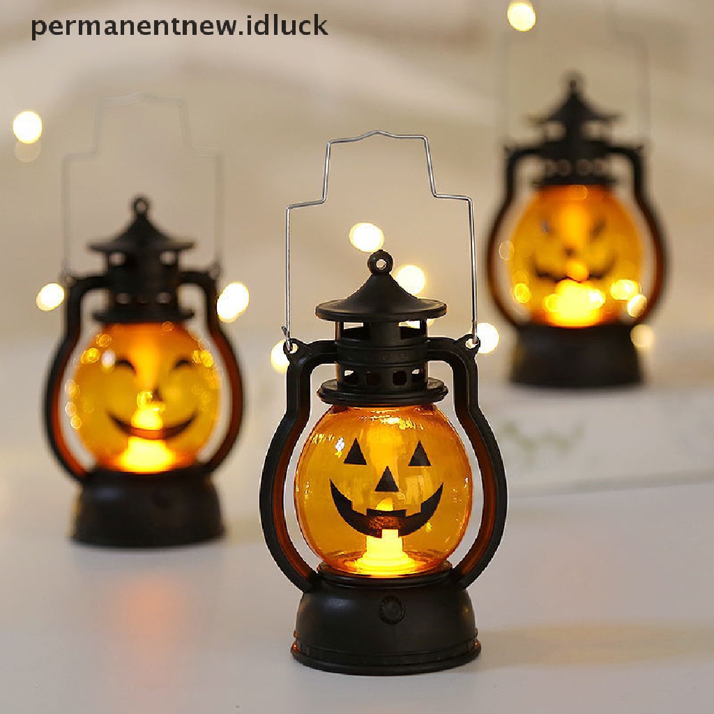 Lampu Minyak LED Bentuk Labu Hantu Lanter Untuk Dekorasi Pesta Halloween