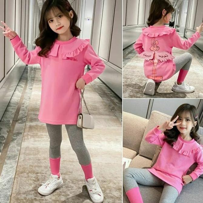 FALSH SALE Setelan Anak Import Flying Fox Pink - 130