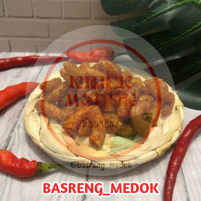 

Makaroni Bantet Kriuk 100 Gram Bumbu Medok PEDAS DAUN JERUK - ORIGINAL - PEDAS ASIN by BASRENG MEDOK