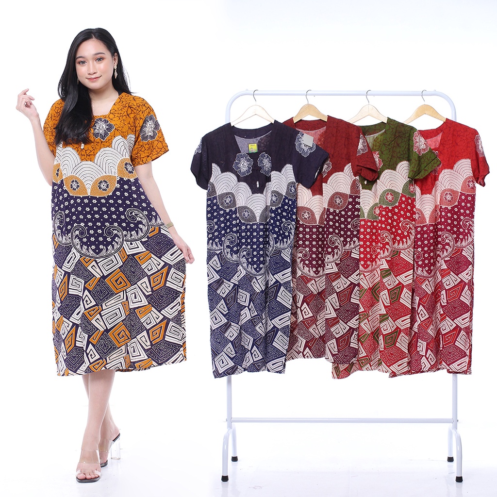 Daster kencana Ungu - Daster Batik Lengan Pendek - Leher Kancing - Bumil - Busui - (DPT001-160)-10
