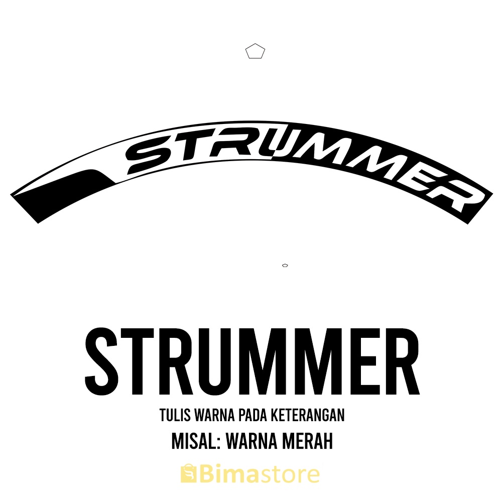 Sticker Decal Rims Sepeda STRUMMER | Lebar 1 - 3 cm | Diameter 16", 18", 20", 24", 27.5", 29", 700c 