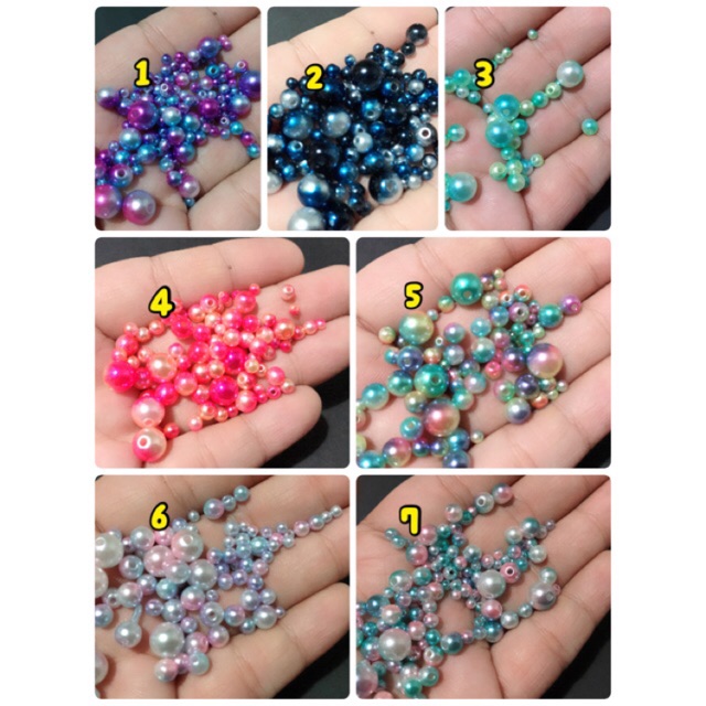 Rainbow pearl mutiara imitasi aksesoris mutiara rakit charm bros bagcharm earring