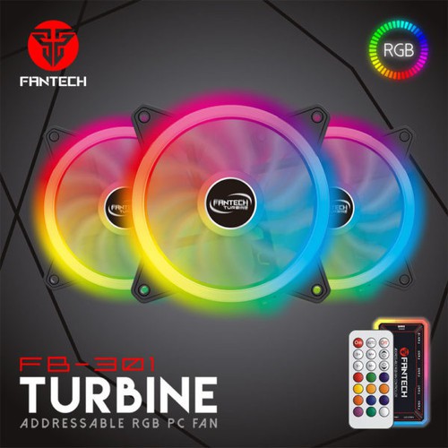 Fantech Fan Casing RGB 12cm TURBINE FB301 dengan Remote Control FB-301