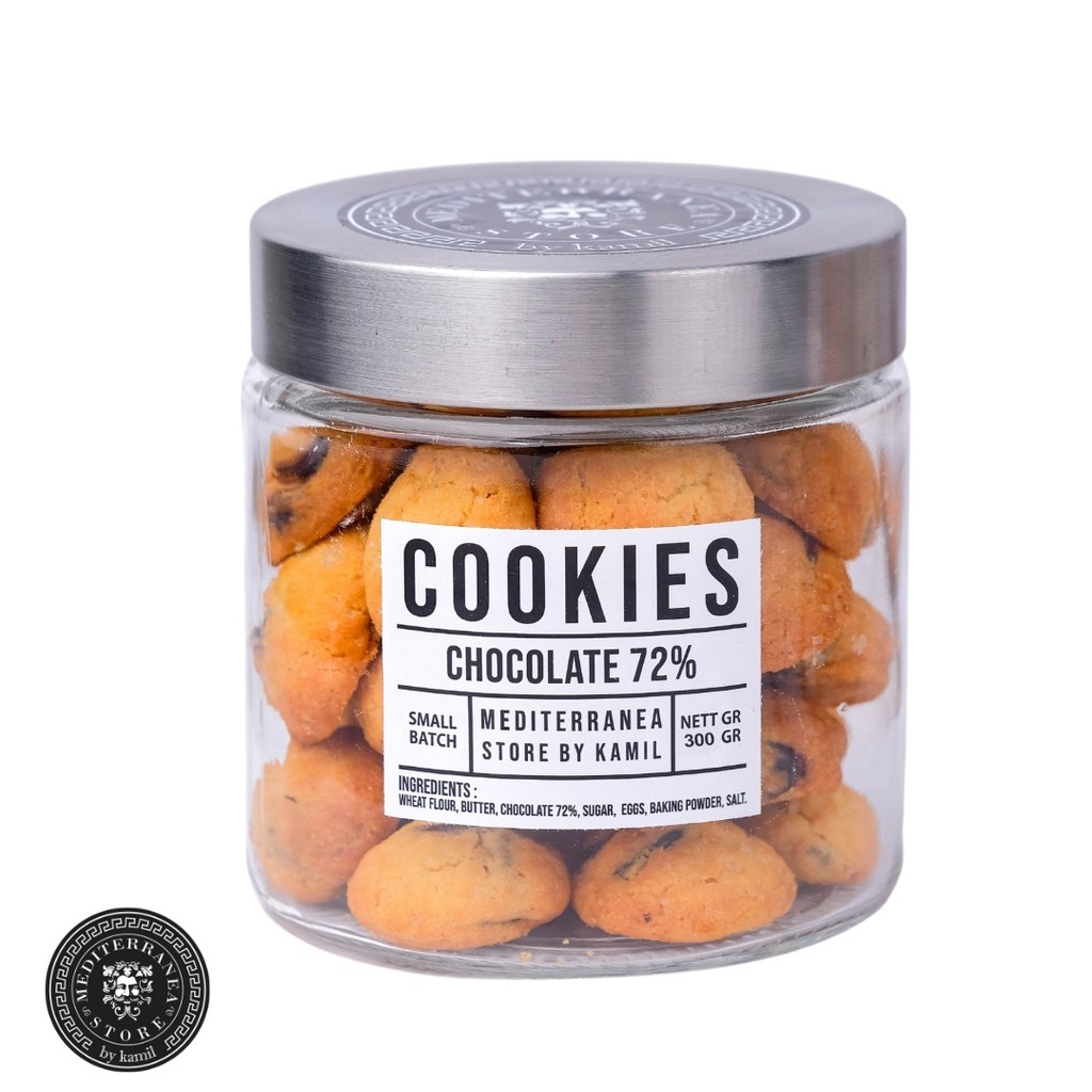 

Mediterranea store Toples Kaca Cookies 72% 300 Gr