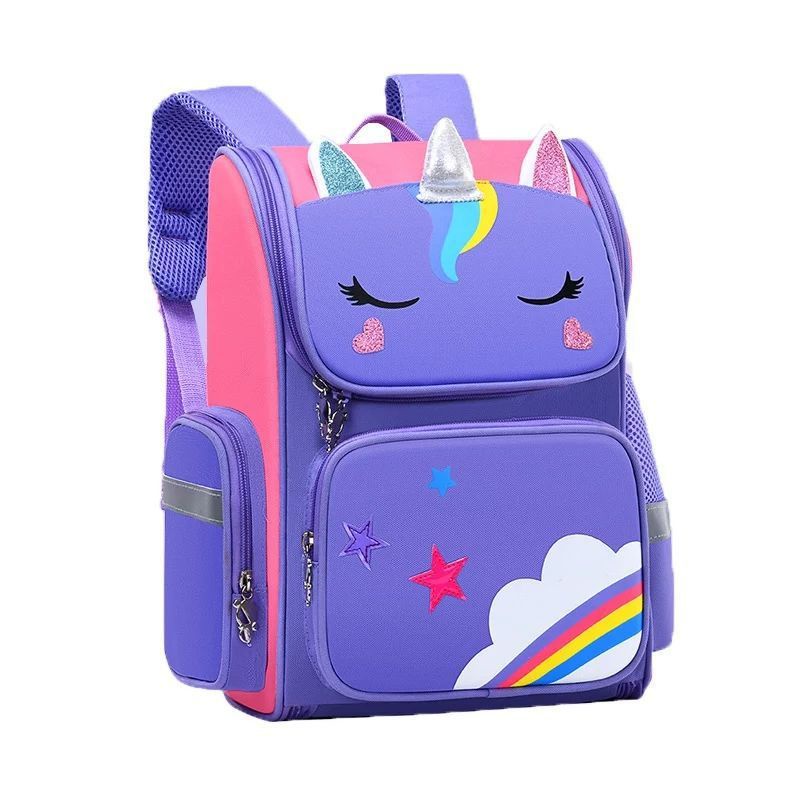 Tas Ransel Anak Sekolah Perempuan Karakter Lucu Unicorn Rainbow