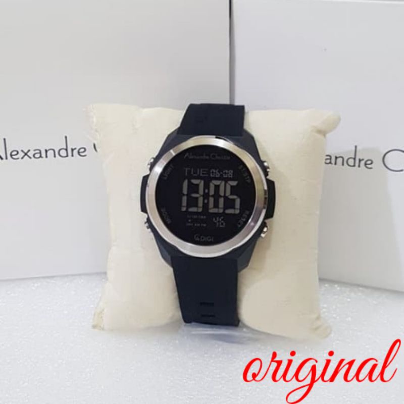 Jam Tangan Pria Alexandre Christie Ac 9342 Hitam Ring Silver Original