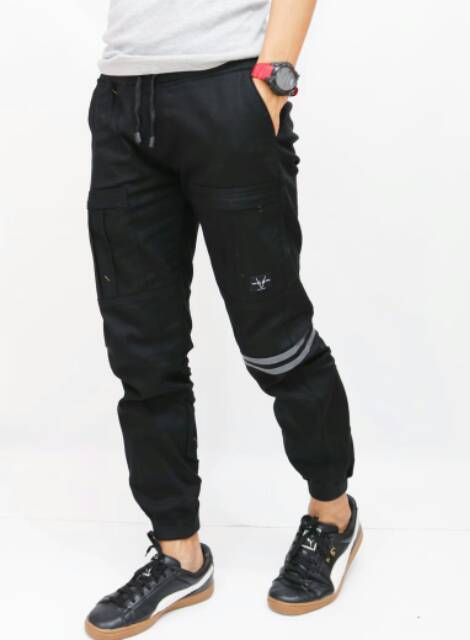 Celana Joger Jogger Pants Pria Wanita Joger List Stripe Panjang Cowo Dewasa