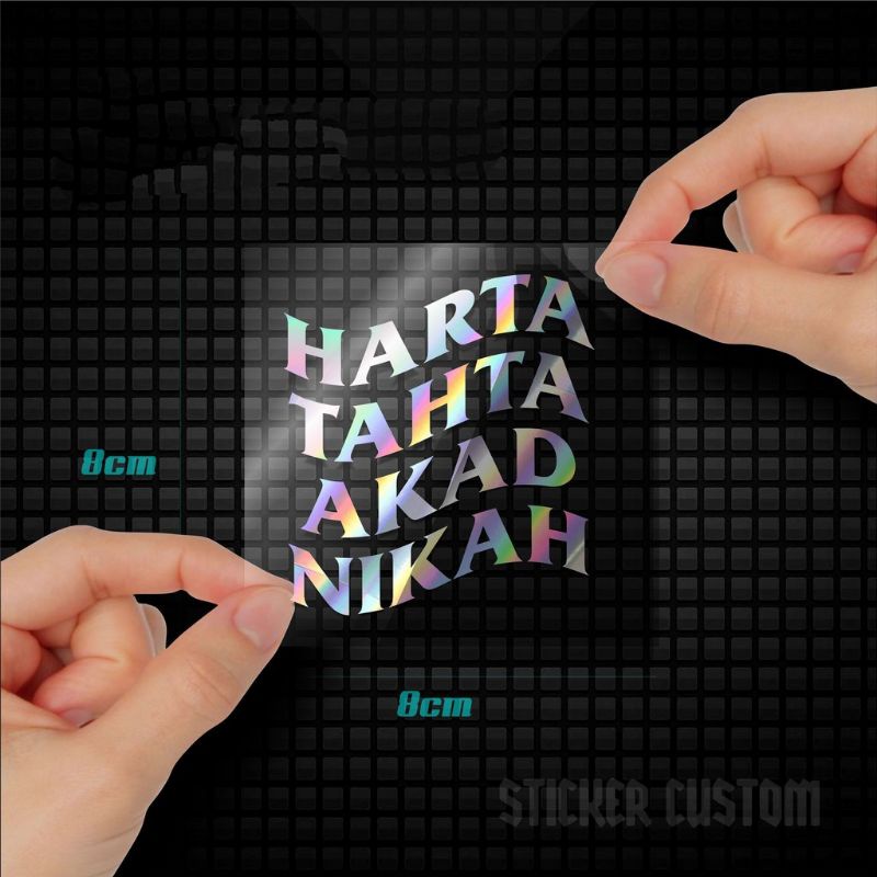 

STIKER HARTA TAHTA COSTUM REQUEST BEBAS KATA APA SAJA Cutting Stiker Hologram HARTA