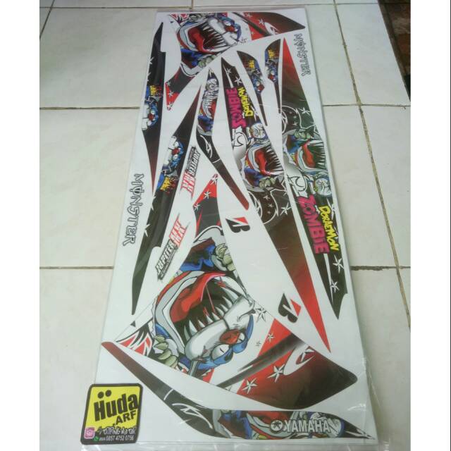 Striping Lis Sticker Variasi Jupiter Mx New 135 Doraemon Zombie Merah Pink Hitam