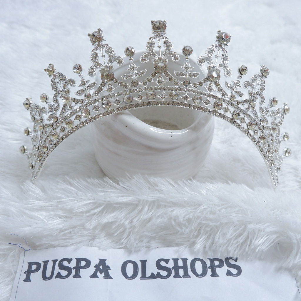 Mahkota/Tiara Ukir Simpel Swarovski Silver