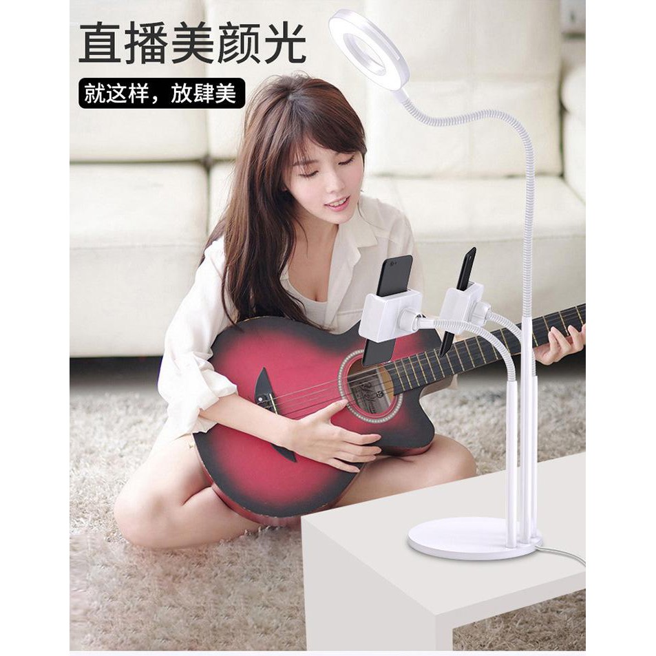 Microphone Stand Plus Ring Light Dan Phone Holder 3 IN 1