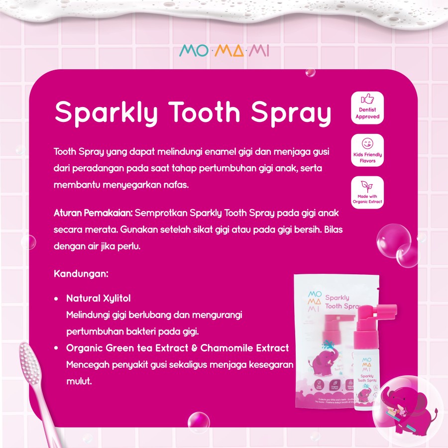 Momami Sparkly Tooth Spray 20ml - Semprotan Perawatan Gigi Anak