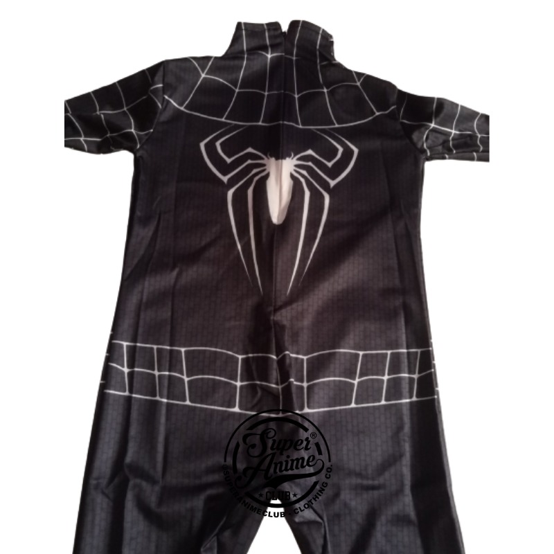 Kostum Superhero Anak Spider Venom Hitam Impor Baju Cosplay Costume Spiderman Karnaval Ulang Tahun