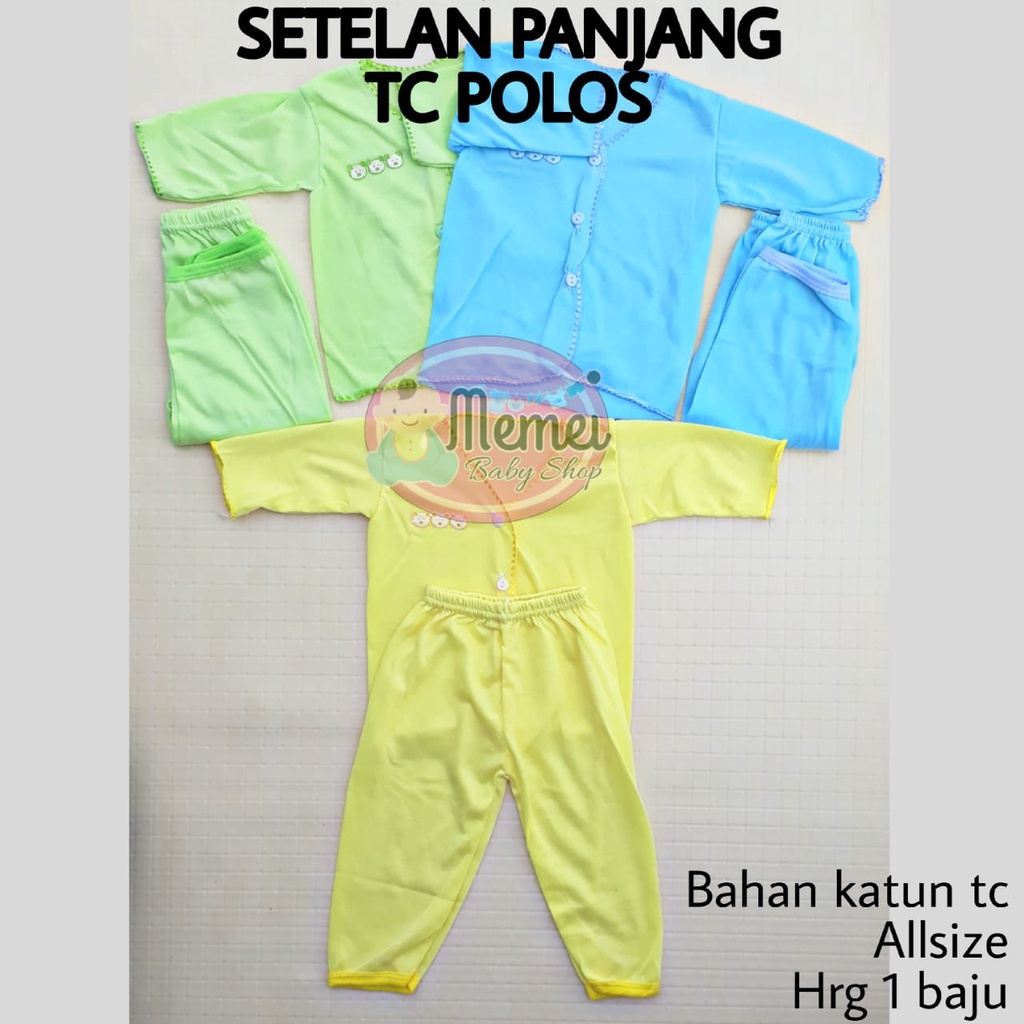 Setelan bayi panjang POLOS perlengkapan bayi lahir