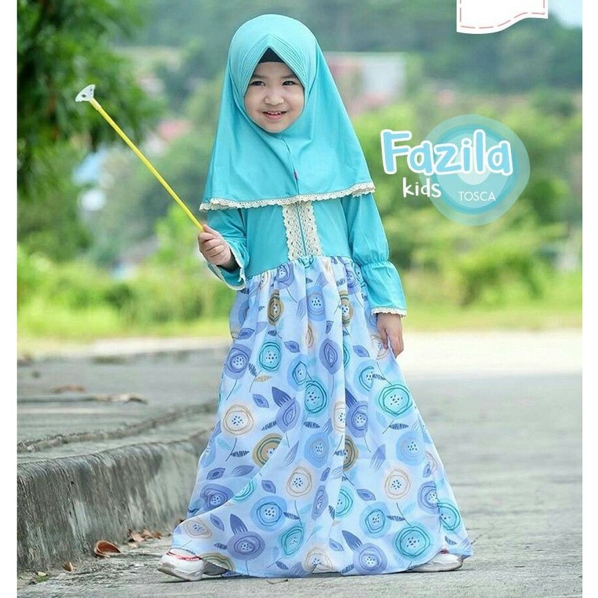 FAZILA DRESS KIDS SET || Jilbab Gamis Anak Lucu Original Branded