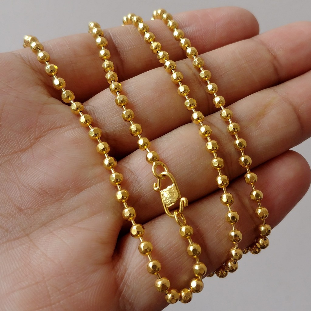 Kalung Biji Lada Lapis Emas 24k