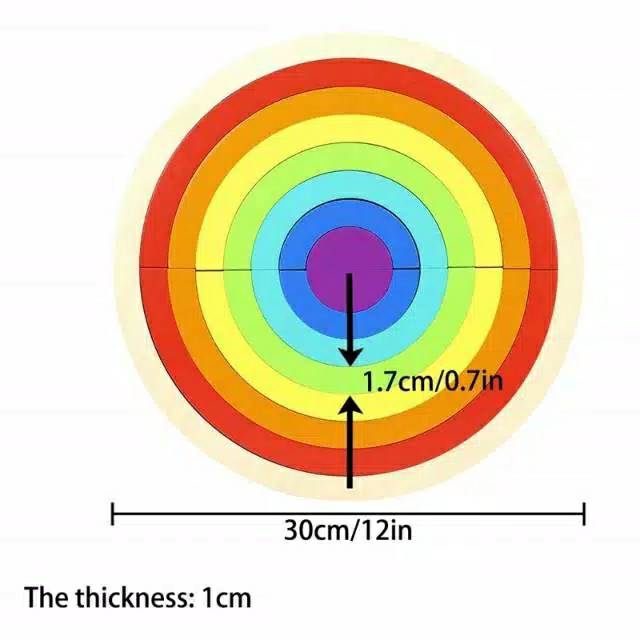 Mainan montessori Full Rainbow wooden Puzzle toys Pelangi Kayu