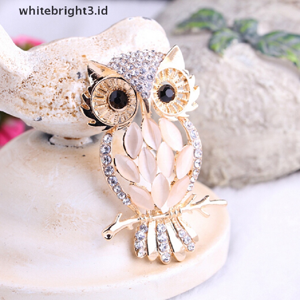 (whitebright3.id) Pin Bros Burung Hantu Besar Gaya Vintage Untuk Hijab / Syal Wanita