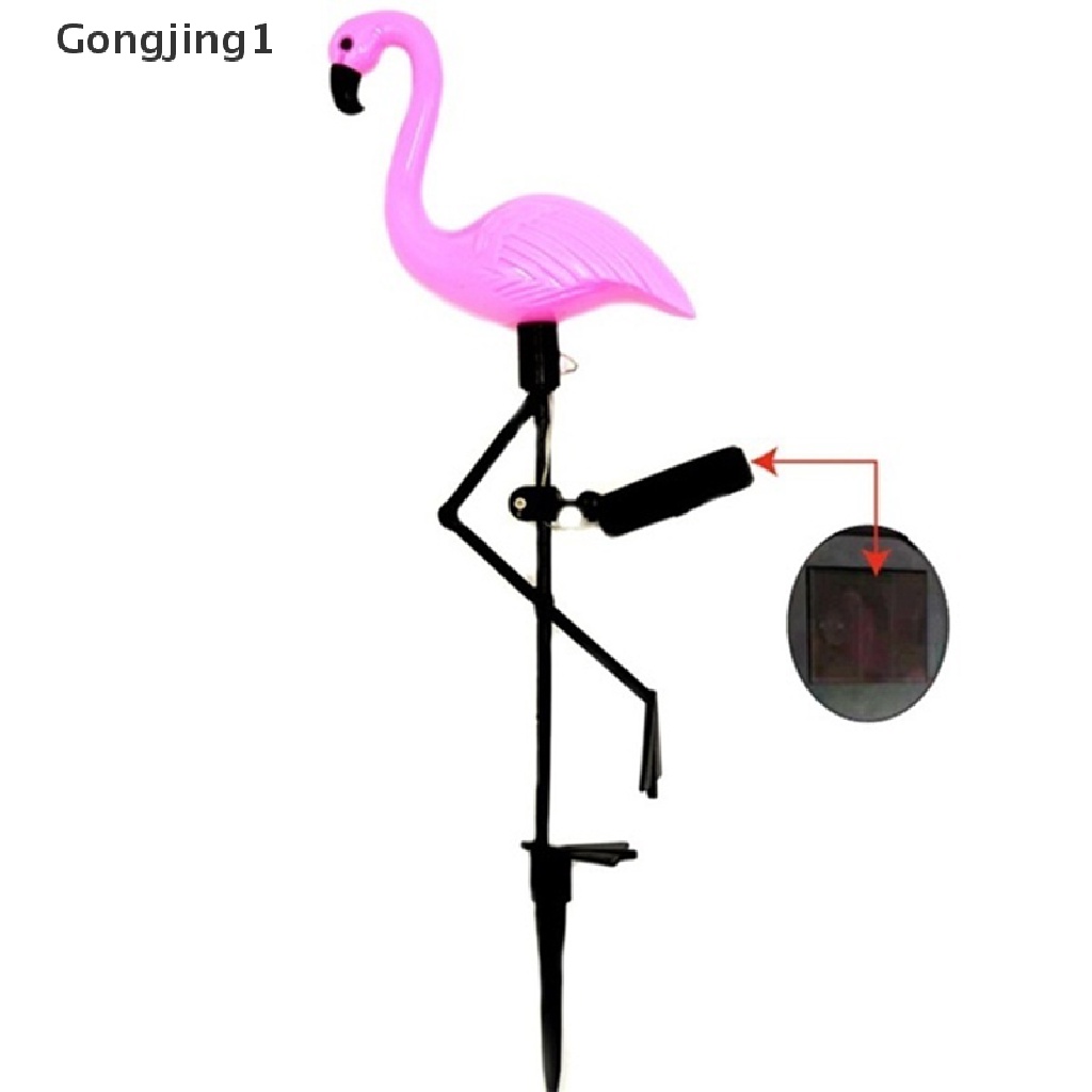 Gongjing1 Lampu Taman Led Tenaga Surya 3 Mode Bentuk Flamingo Untuk Outdoor