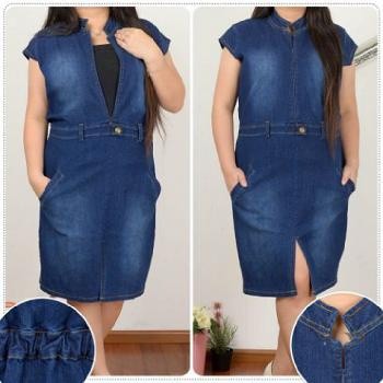Dea Dress jeans pendek wanita jumbo fit to XXL