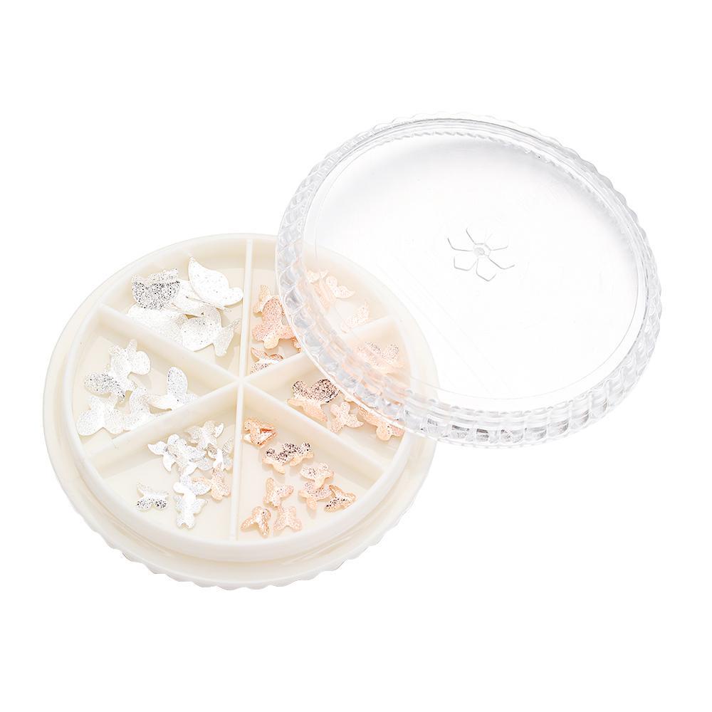 R-flower Nail Art Dekorasi Logam Decals Glitter Studs 3D