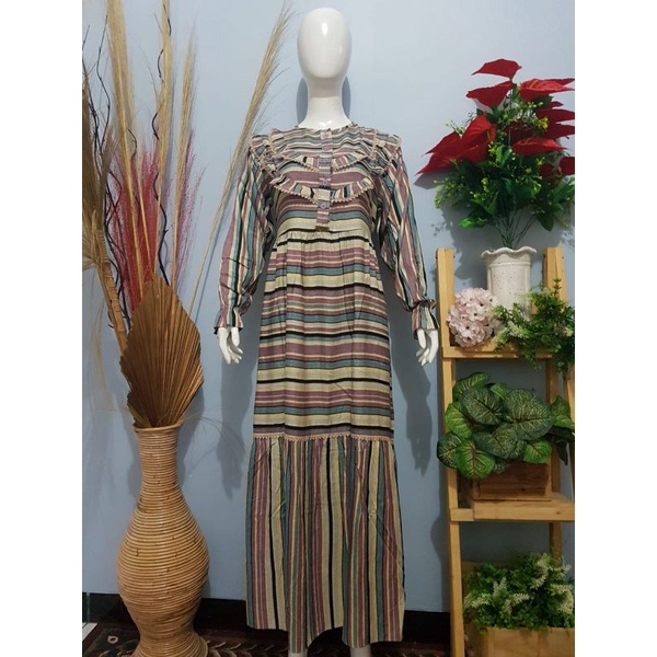 Gamis Motif / Home Dress / Long Dress / Rayon Viscose Armani / Uniqlo ( Brand Rch By Najwa Original)