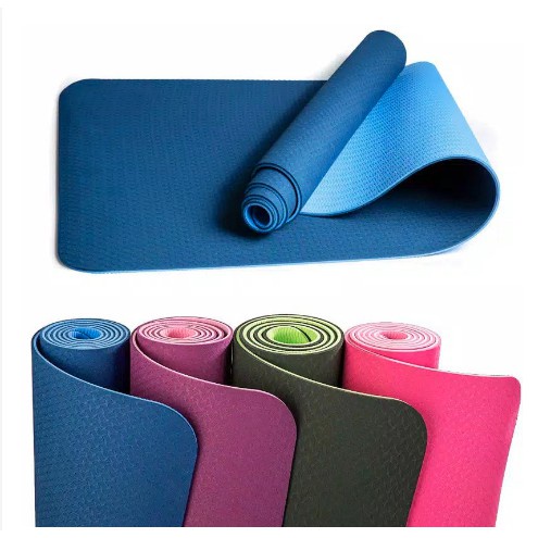 VIDICI BONUS TAS !! Matras Yoga Tebal TPE Bukan NBR , Cantik (2 warna),  Dan Anti licin  / Matras Olahrga / Matras Senam