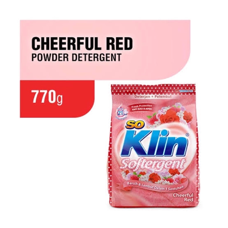 Soklin Bubuk 770G Cherrful Red so klin 770G merah so klin bubuk 770 gram red detergen soklin