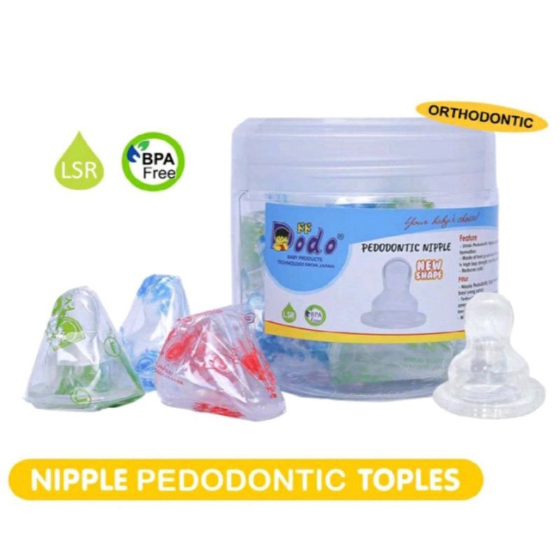 Dodo Pedodontic Nipple Toples Size S, M, L, XL Nipple Silikon Gepeng BPA Free LSR Dodo