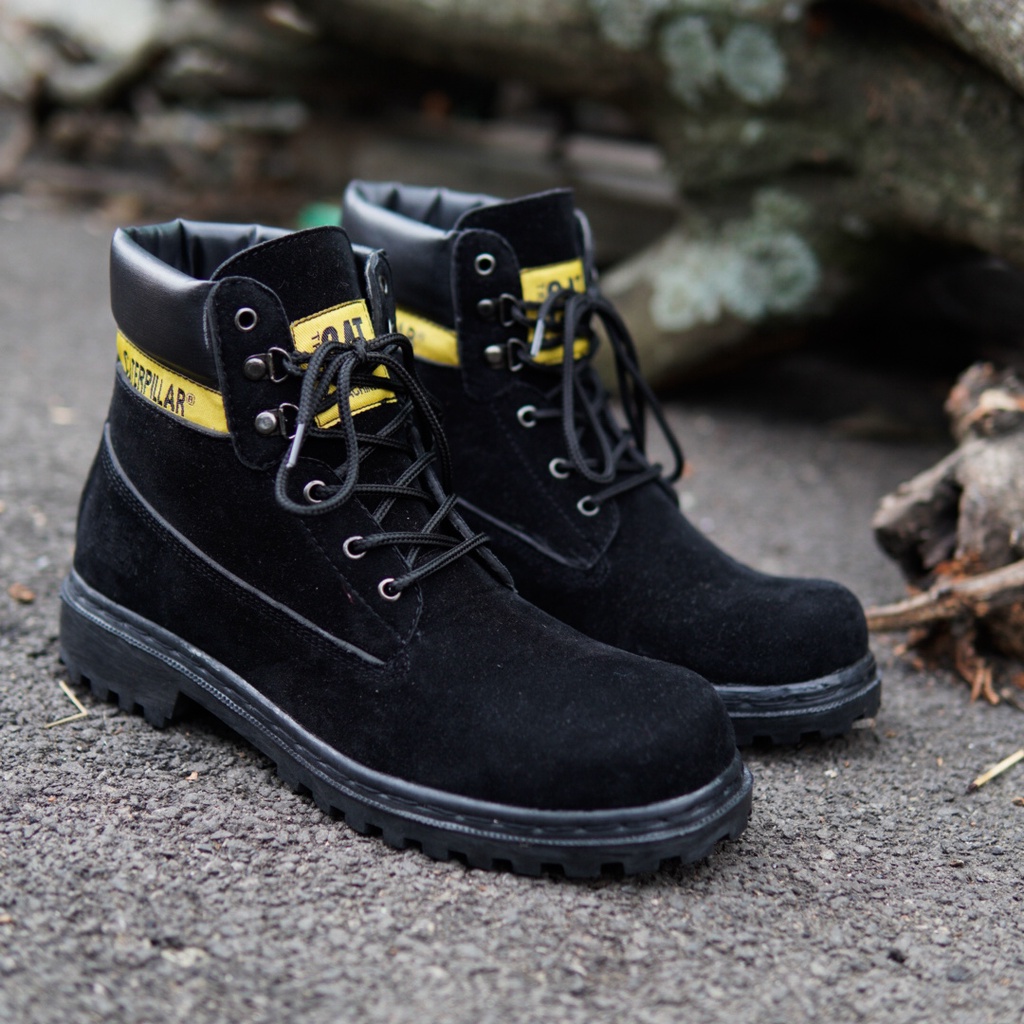 [ BISA COD ] Sepatu Safety Boots Pria Caterpillar Steel Toe Ujung Besi Terlaris Murah