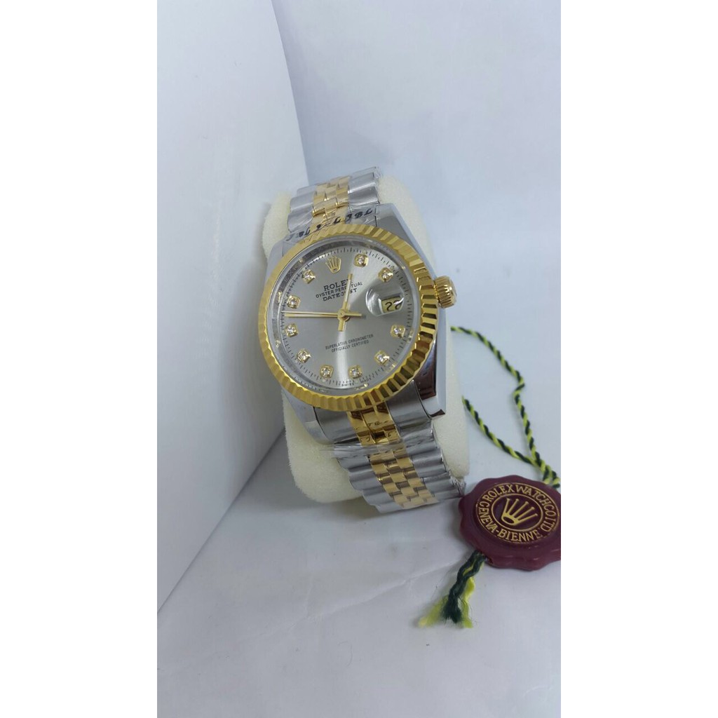 Rolex Datejust Chain Super Garansi 6 bulan Kombi Gold Grey abu abu Mata