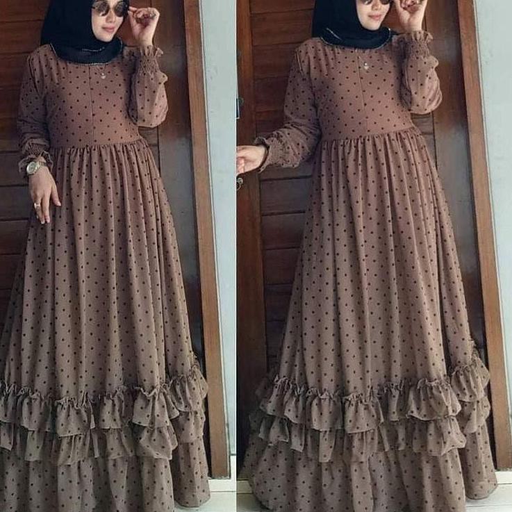 ✻ Baju gamis wanita terbaru model pesta kekinian ceruty Babydoll Gamis Syar'i andara polky ➺