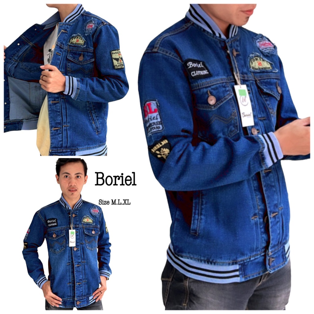 JAKET BOMBER JEANS PRIA-BOMBER PRIA