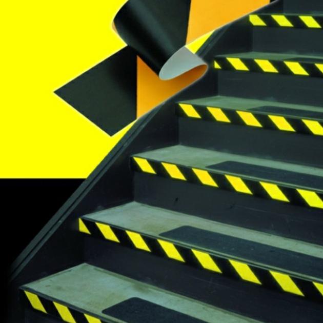 

❀ 3M Hazard Warning Vinyl Marking Tape 766 Black/ Yelow. 2 in x 36 yd ➨