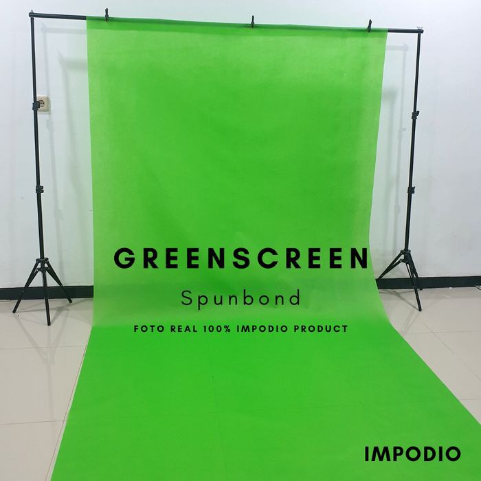 IMPODIO greenscreen spunbond backdropfoto hijau Ukuran 1.6m x permeter Image 2