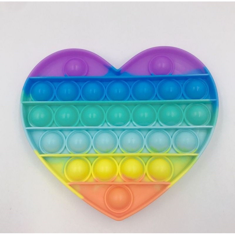 POP IT FIDGET/mainan viral tiktok/mainan pop it/mainan sensorik-Love Rainbow