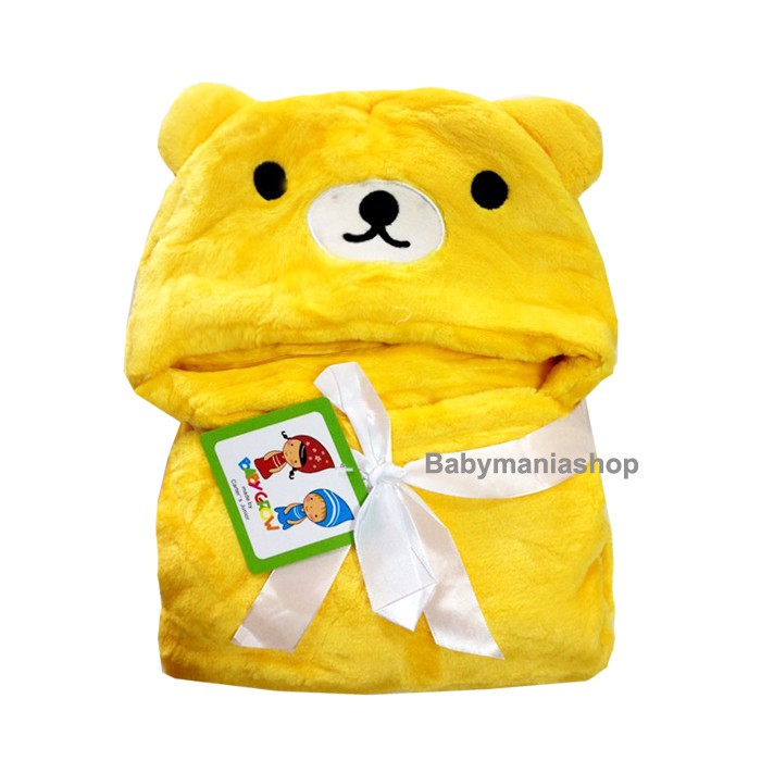 Selimut Topi Karakter F Double Fleece Selimut Bayi Hoodie Bulu Bayi 3D Hoodie Blanket