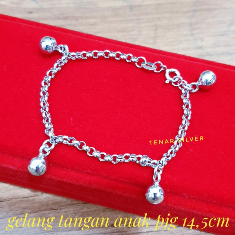 Gelang Tangan Anak Perak 925 Asli Lapis Emas Putih - Gelang Tangan Balita