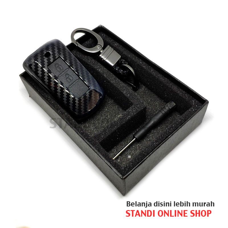 Cover Smartkey Sarung Kunci Mitsubishi Xpander Ultimate Carbon Hitam