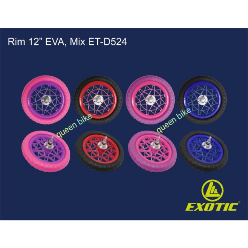 Rim Velg PVC Roda Ban Mati Busa Eva Sepeda Anak Mini Ctb BMX 12 Siap Pakai MORISON 818