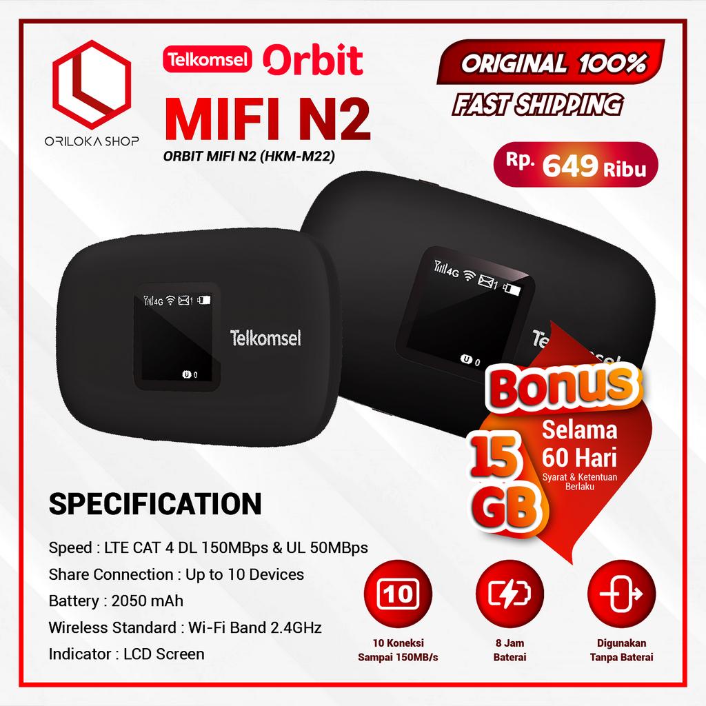 Telkomsel Orbit Mifi HKM M22 N2 Portable Modem Wifi 4G High Speed - Garansi Resmi