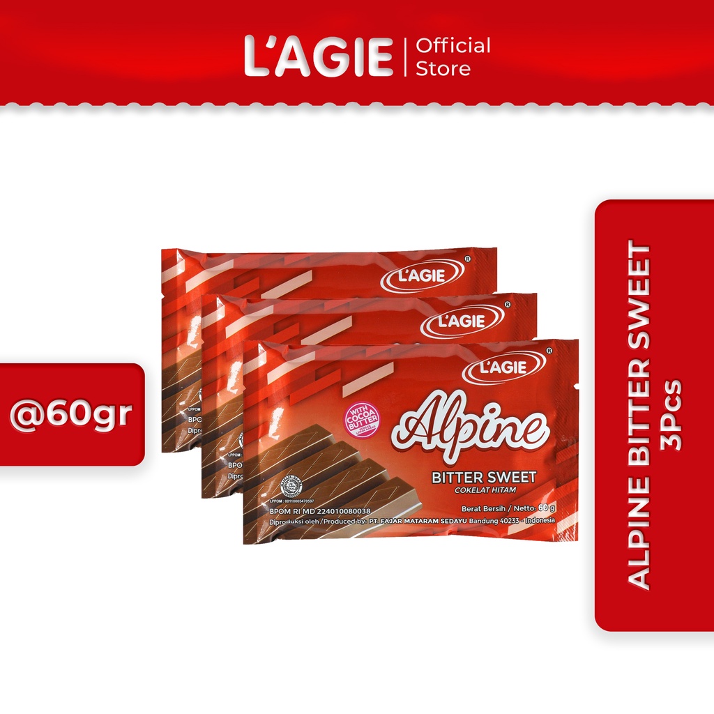 

Lagie Coklat Pahit Manis Alpine Bitter Sweet 3pcs @60gr