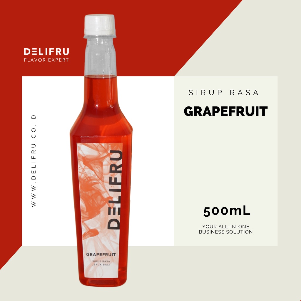Jual Syrup Grapefruit Delifru 500 ml Sirup Jeruk Bali Premium