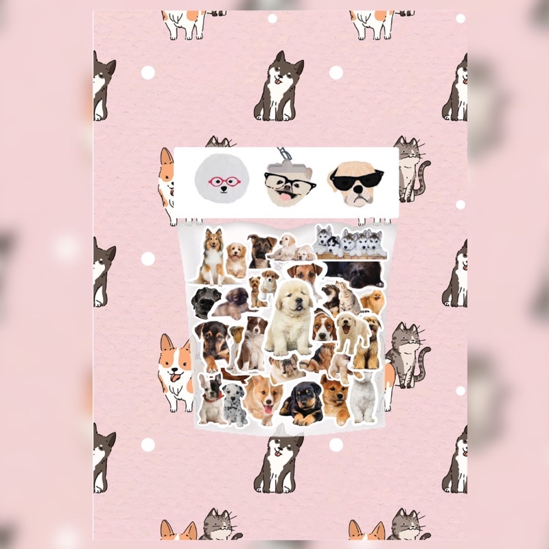 

[30 PCS STICKERS] Stickers DOGS untuk laptop, hp, dll